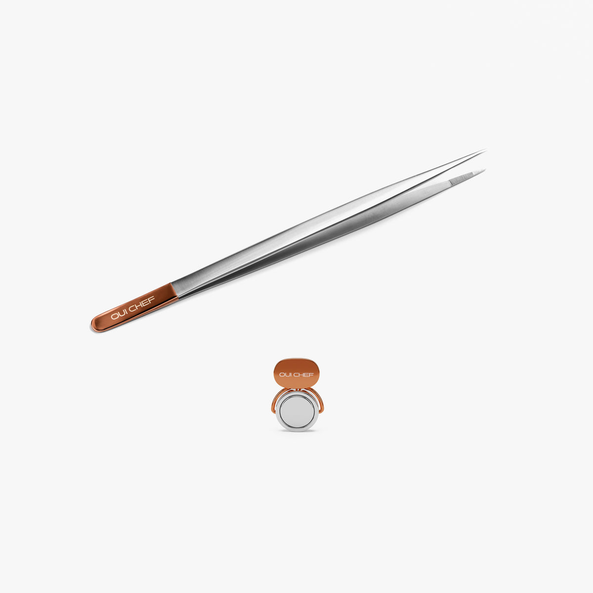 FineTouch Medium Chef's Tweezers & HoldFast Magnetic Chef’s Clip